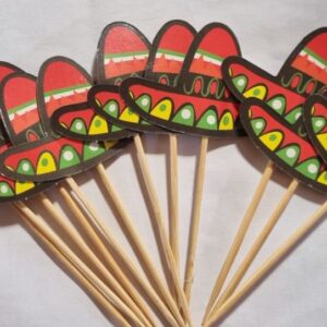 Mexican themed cake picks
