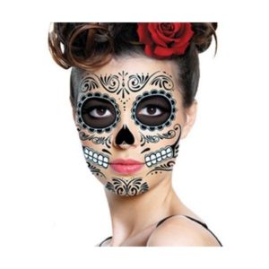 Day of the dead face tattoo - Code: 6708