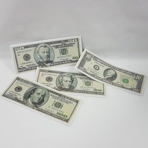 Fake toy dollar notes