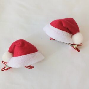 Santa hat hair clips