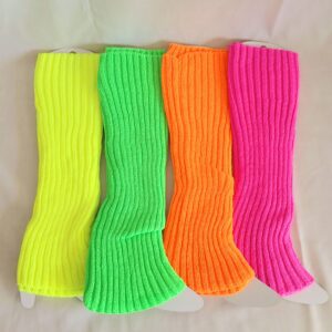 Neon color leg warmers