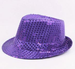 Purple sequin fedora