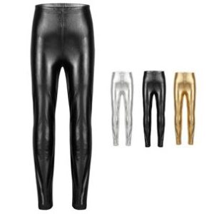 Stretch metallic leggings