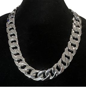 large link plastic pimpchain silver