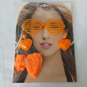 Orange grid glasses set