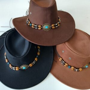 Cowboy hats with beaded hat band
