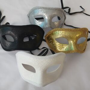 Masks with braid edge & glitter detail