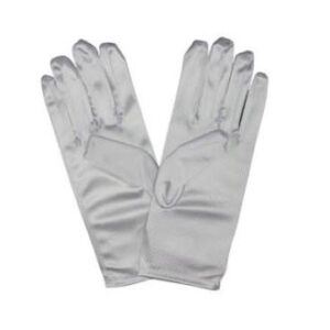 Short silver ladies gloves