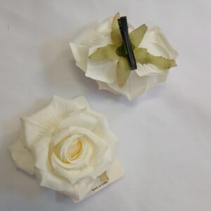 White rose hair clip