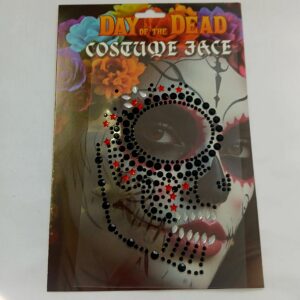 Day of the Dead face gem stickers