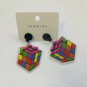 Rubik cube earrings