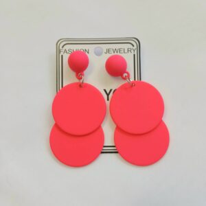 Neon pink 80's earrings