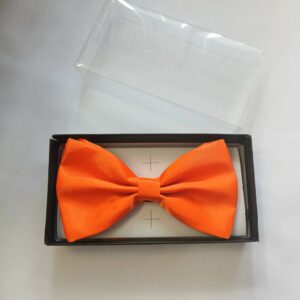 Neon orange satin bow tie