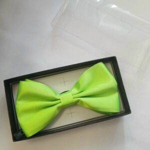 Neon green satin bow tie