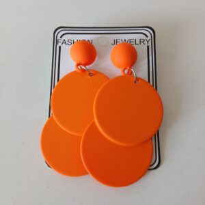 Neon orange 80's earrings