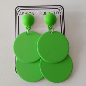 Neon green 80's earrings