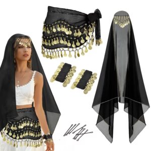 Black belly dance costume accessories