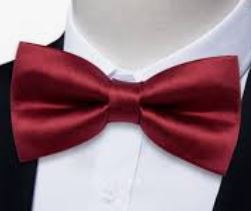 Maroon satin bow tie