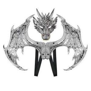 Dragon mask & wing set grey