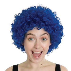Royal blue clown wig